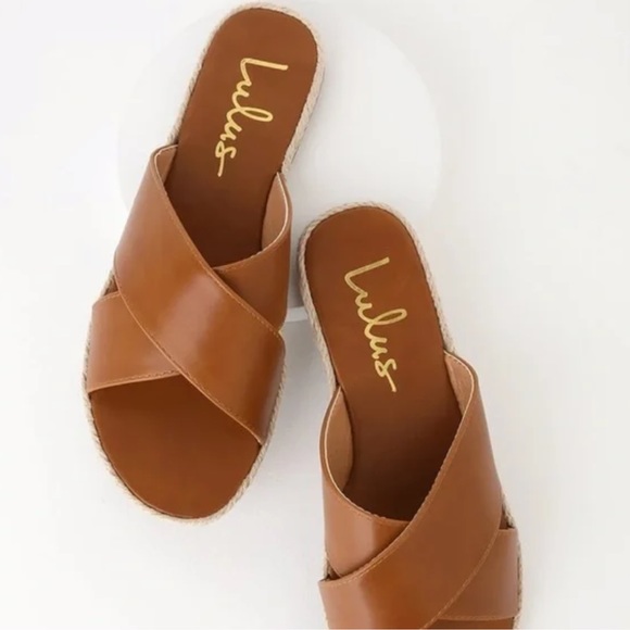 Lulus Tan Espadrille Slide Sandals - Picture 2 of 7